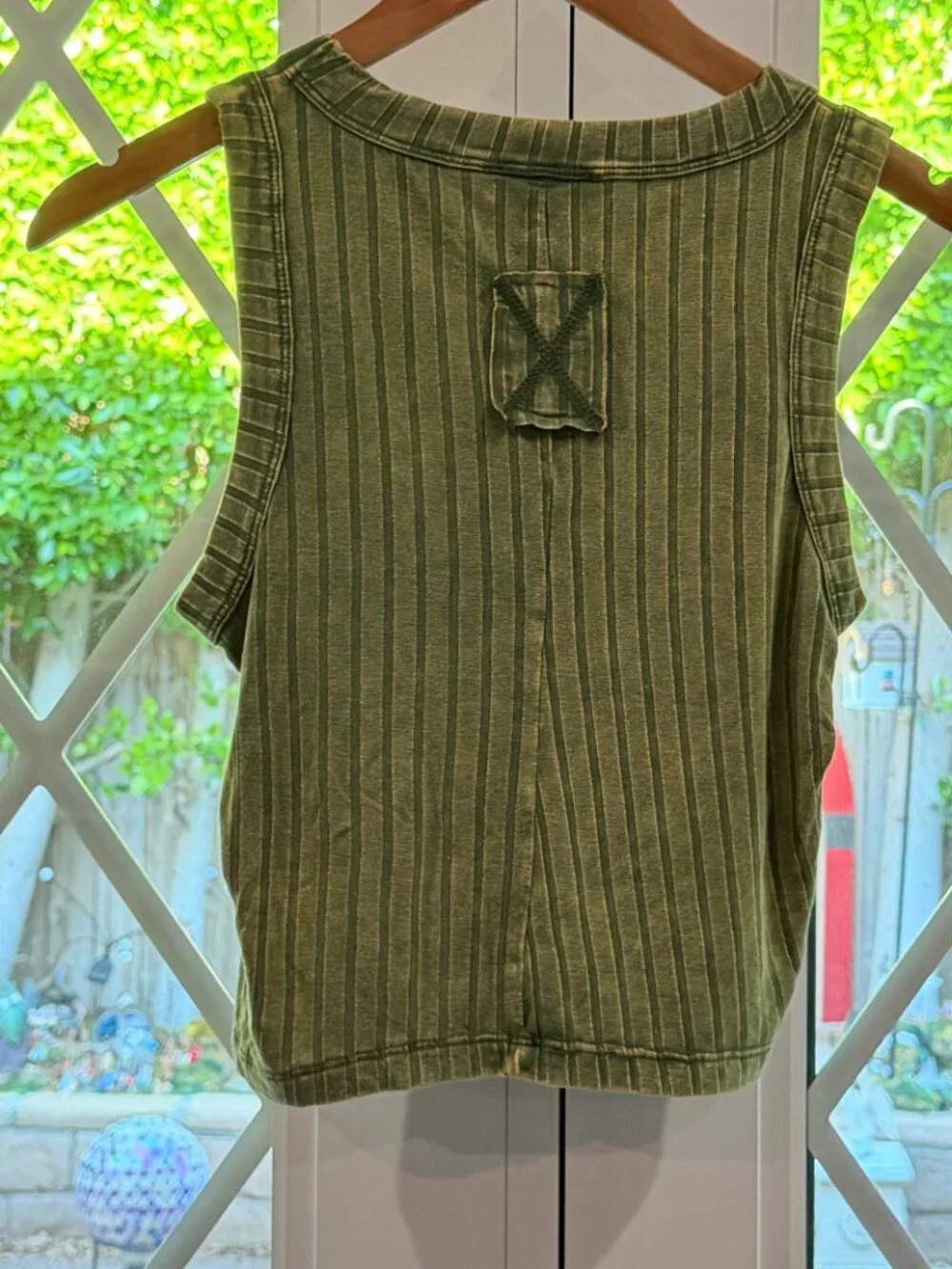 🫒💚 Zenana Ribbed Cropped Tank Top Olive Green Size M - Picture 3 of 8
